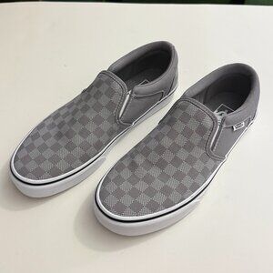 Vans 'Classic Slip-On Checkerboard' Shoes (Color: Gray) (Size: 8.5 US Men's)